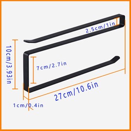 Kitchen Roll Holder No Drilling Roll Holder Kitchen Organiser Metal Kitchen Roll Holder Base Cabinet Paper for Kitchen Bathroom Hanging Paper Towel Holder Hanger Black