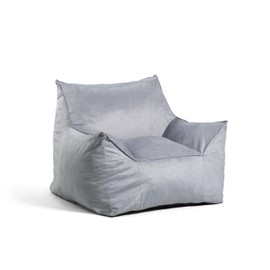 Big Joe Imperial Lounger Foam Filled Bean Bag Armchair with Removable Cover, Gray Plush, Soft Polyester, 4 feet Big