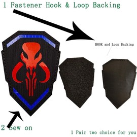 Reflective Mythosaur Patch - IR Infrared Mandalorian Tactical Military Morale Emblem Patches with Velcro Back 9.5 x 6.5 cm