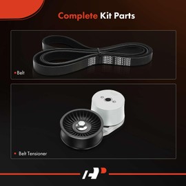 A-Premium Engine Serpentine Belt Drive Kit Compatible with Ford F-150 F150, F-250 F250, F-350 F350, Bronco, 1987 1988 1989 1990, 4.9L