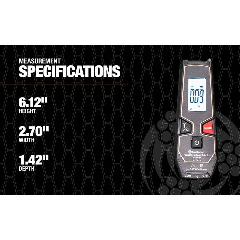 Southwire Tester LCD 600VAC/VDC NCV - Auto Detects AC or
