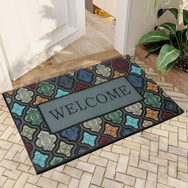 DWKKX Durable Door Mat Heavy Duty Front Door Mat 24"x36"Large Outdoor Door Mats Welcome Mat Outdoor for Home Entrance Door Mat Non-Slip Rubber Door Mat Outside Door Mat Entrance Rug