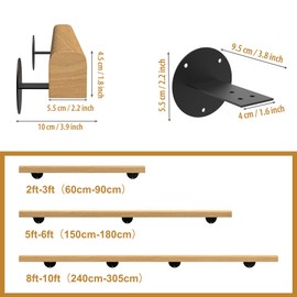 3FT Wooden Stair Handrails,Hand Railings for Stairs Indoor Outdoor Wall Mount Support Wood Handrails,Non-Slip Sturdy Staircase Handrail Safety Grab Bar Rod Complete Kit for Home,Lofts,Guardrail