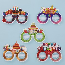OyeHappy Happy Birthday Sunglasses – Funny Novelty Glasses | Birthday Party Photo Booth Props for Kids & Adults, Fun Party Favors & Decorations - Pack of 5