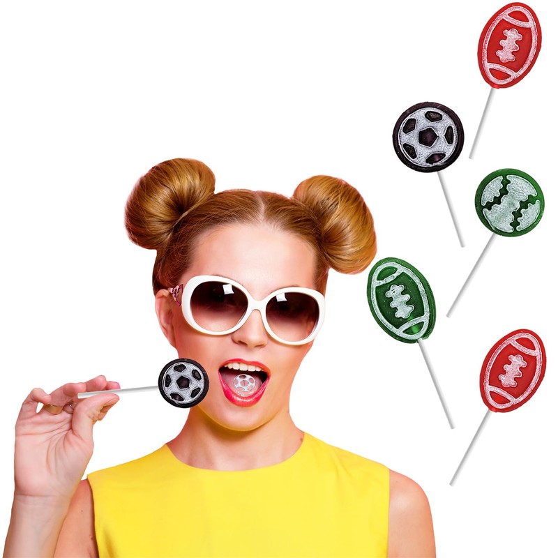 Fruidles Sports Tattoo Lollipop Suckers Candy, Great for Goody Party