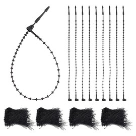GOMAKERER 2000 Pcs Snap Lock Pin Tag Fasteners, Adjustable Beaded Loop Tie Plastic Paper Prices Tag Fasteners Security Loop Clothing Price Tags for Retail Store Clothing Accessory, Black