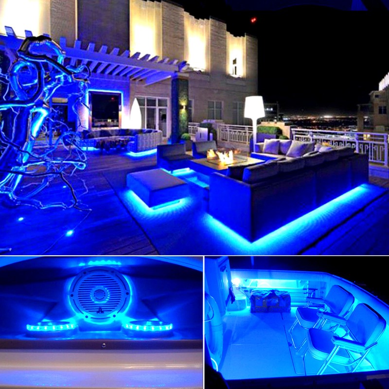 SHENKENUO 16 Feet Blue Waterproof 2835 300 LED SMD Flexible