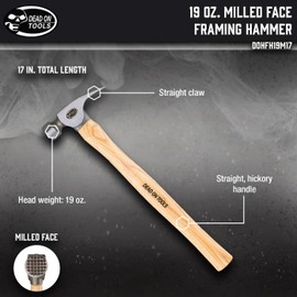 Dead On Tools-19oz Milled Face Framing Hammer,(DOHFH19M17)