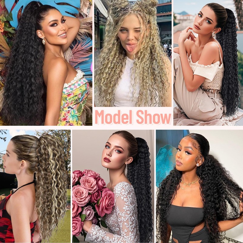 Long Curly Wavy Claw Clip Ponytail Extension 22inch Hairpiece for