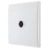 British General BG Electrical 860 Single Co-Axial Socket, White Moulded,