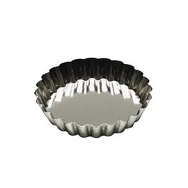 SCI Scandicrafts Fluted Tart/Quiche Mold, Fixed Bottom 3-inch Diameter, Tinplate