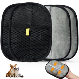 SyuCeia Dog Hair Mitt - Electrostatic Pet Hair Removal Gloves,Reusable Cat & Dog Hair Remover for Couch, Furniture, Carpet, Curtain, Upgraded Animal Fur Removal Tool, Pet Grooming Mitt (2 PCS)