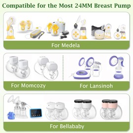 4PCS 17mm Flange Inserts Compatible with Momcozy M5/M6/M9/S12pro/S9pro/Spectra/Medela/Bellababy/Willow/TSRETE 24mm Breast Pump Shields/Flanges,Reduce 24mm Tunnel Down to Correct Size