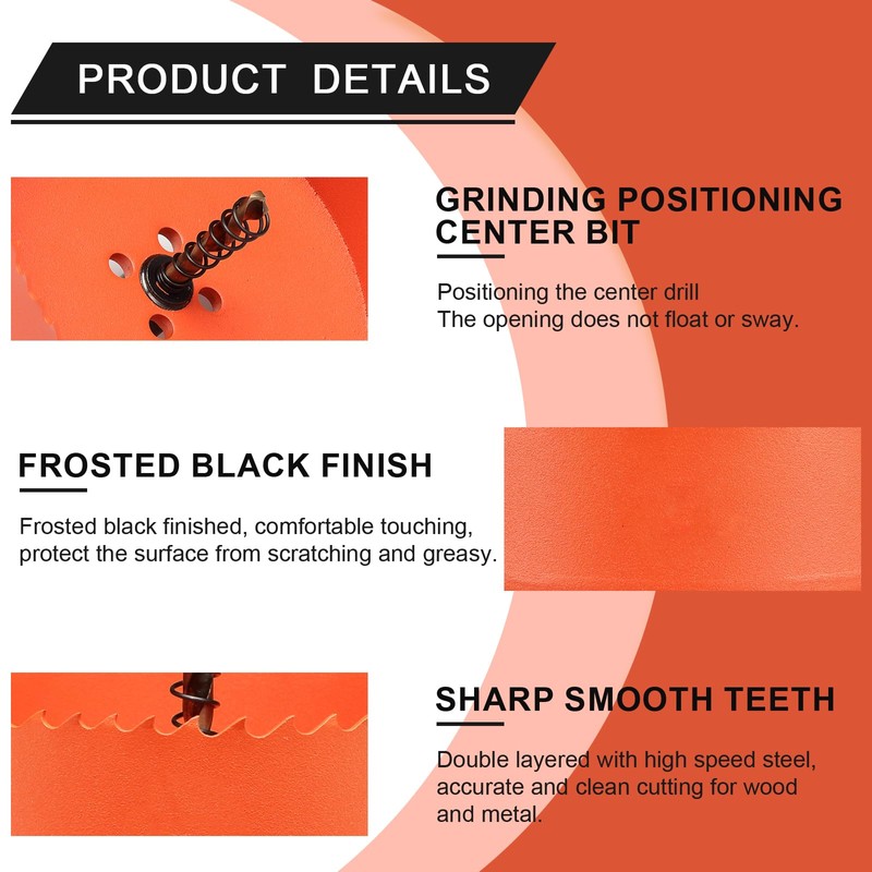 Bi-Metal Hole Saw 72 mm, Hole Drill Bit for Wood