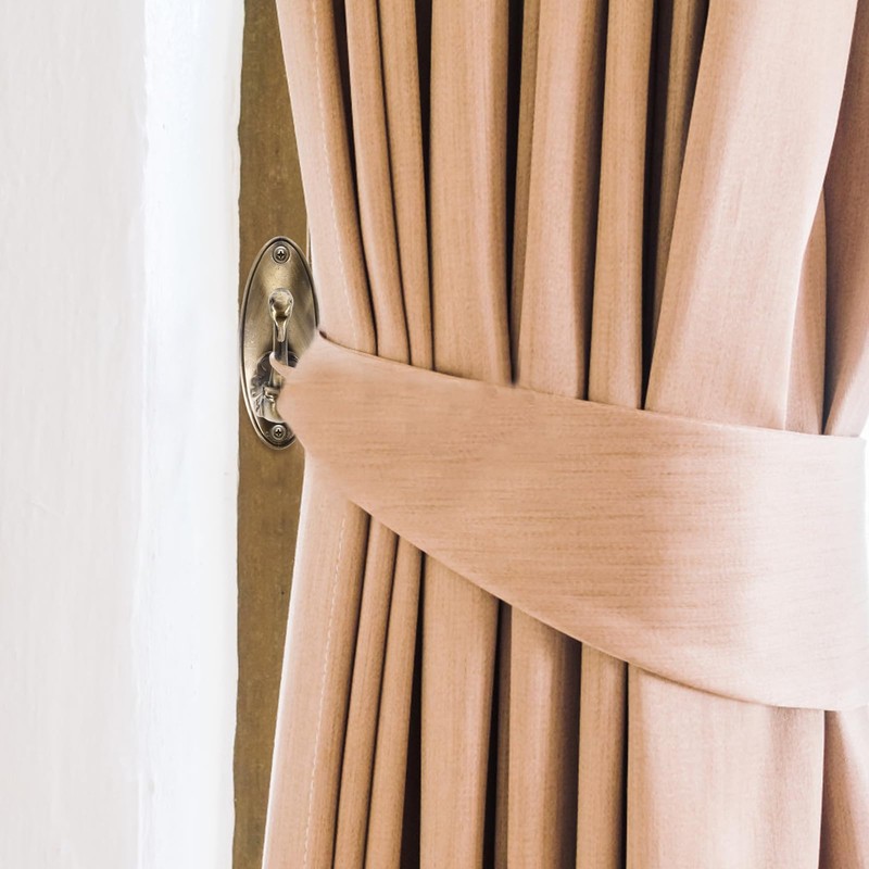 NUOLUX 2psc Swan Style Curtain Tieback Hooks - Bronze