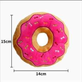 TopPetPro [Strawberry Donut] Funny Dog Toys Plush Squeaky Durable Toys for Medium, Small and Large Cool Stuffed for Dog Birthday