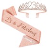 BRT Bearingshui Rose Gold 23th Birthday Sash, Tiara and Crown