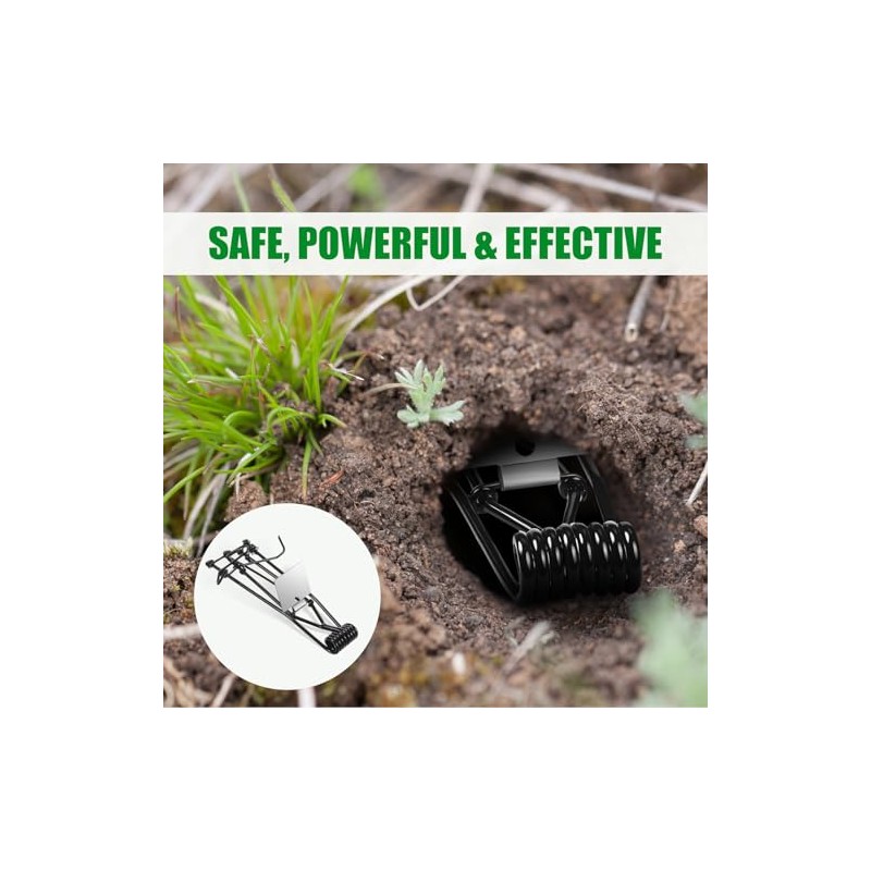 8 Pack Mole Gopher Traps for Outdoor Lawn and Garden,
