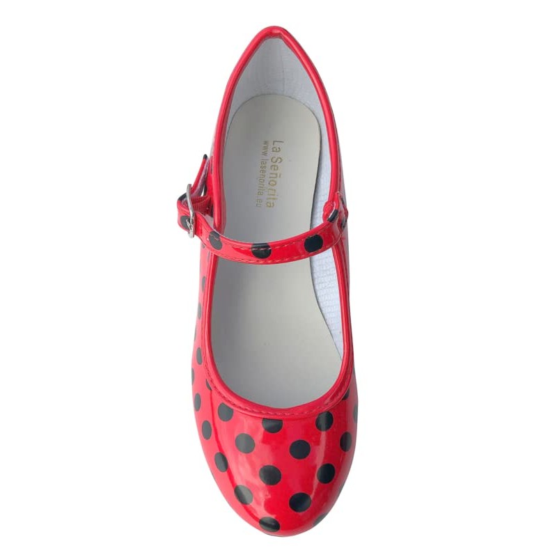 La Señorita Flamenco scarpe sevillane principessa rosso nero bambini o