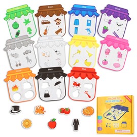 OkidSTEM 11 PCS Magnetic Color Sorting Toys, Color & Shape Sorting Set for Toddlers, Montessori Matching Puzzle Craft Game for Fridge and Whiteboard, Alphabet Learning Sensory Kit for Gift