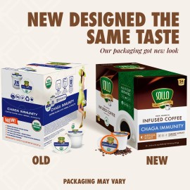 Sollo Infused Chaga Coffee Pods, Medium Roast, For Keurig Brewers, 24 K-Cups