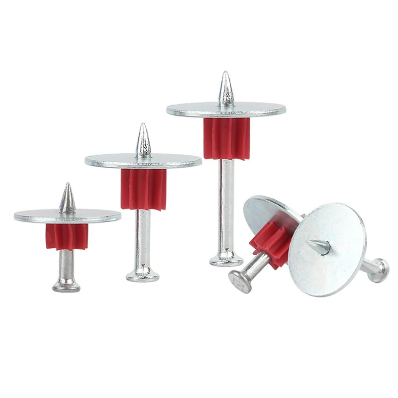 1" Powder Actuated Fasteners, Drive Pins with 1" Wahser, 100pcs