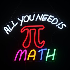 All You Need Is Math Neon Sign, Math Lover Led Neon Light, Bookish LED Signs, Classroom Study room Decorative Lights, Kid's Room Decor,Game Room Wall Art Decorations Christmas Birthday Gifts