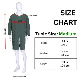 KAVIKO Medieval Tunic for Men - Linen-Cotton Blend (Breathable, Durable) Renaissance Shirt - Ren Faire Garb (XL) Hunter Green, Hunter Green, Medium