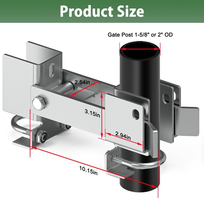 Fixirons Chain Link Fence Double Gate Latch for 1-5/8" or
