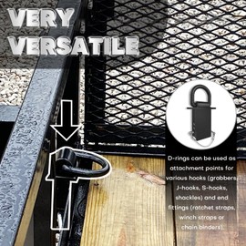 VONLX Stake Pocket D Rings 6pcs 18000lbs Heavy Duty D-Ring Tie Downs for Utility Trailers and Flatbed Trucks w/Hitch Pin w/Steel Cables, Removable Tie Downs for Flatbed Cargo Trucks, Black Upgrade