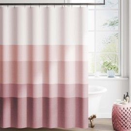 jinchan Ombre Dusty Pink Striped Shower Curtain Waterproof Fabric Shower Curtain for Bathroom Gradual Color Minimalist Design Modern with 12 Hooks 70x72 Inches