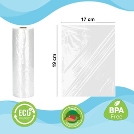 Freezer Food and Sandwich Bags THIN Clear Plastic Food Bags on Roll for All Types of Food Preservation Versatile and Durable Fridge & Freezer Safe 17 X 19cm Keeps Food Fresh Pack of 500