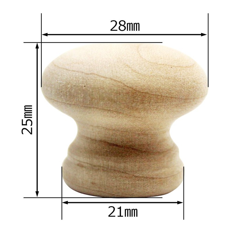 Wake Sangyo TW-303 Wooden Knobs 1.1 inches (28 mm) Interior