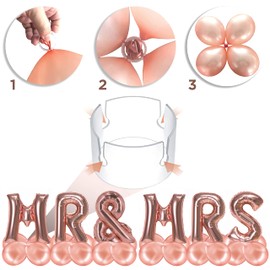 envami® Just Married Decoration I Wedding Decoration I 125 Pieces Helium Balloons Wedding I Garland Wedding I Just Married Garland I Mr & Mrs Decoration Wedding I Heart Balloons I Registry Office I