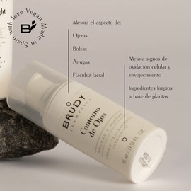 Brudy Cosmetics - Eye Contour mit DHA | Antioxidative und Anti-Aging-Wirkung | Reduziert Falten, Augenringe, Schwellungen und feine Linien | Kein fettiges Gefühl | Vegan und grausam frei | 15 ml