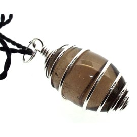 Angelleesa Designs Ltd Large Smokey Quartz Gemstone Shiva Lingam Spiral Pendant