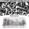 165PCs Rivet Nuts Set Hardware Fastener Hand Tools Knurled Industrial