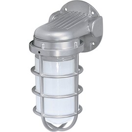 Nuvo SF76/620 One Light Vapor Proof Outdoor Wall Mount, 11", Pwt, Nckl, B/S, Slvr