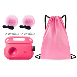 Tennis Trainer Rebounder Set (Pink) 2 Rebound Tennis Balls with a Waterproof Double-Shoulder Storage Bag, Portable Tennis Training Gear for Adults & Kids, Ideal Tennis Accessories & Gifts
