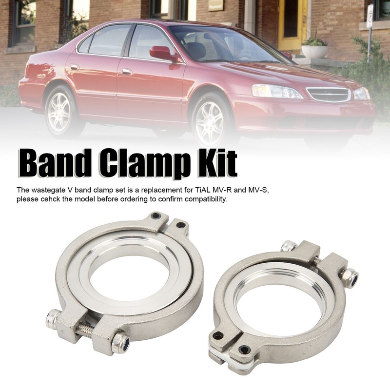 44 mm Wastegate V Band Clamp Set Stainless Steel Inlet
