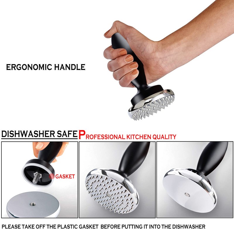 Reversible Meat Tenderizer and Pounder Dual Sided Meat Tenderizer Mallet
