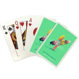 Lantern Press Myrtle Beach, South Carolina, Sweet Relief Collection, Surfer Girl with Surfboard (52 Playing Cards, Poker Size Card Deck with Jokers)