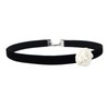Pearl Rose Flower Choker Necklace Velvet Heart Camellia Necklace Faux