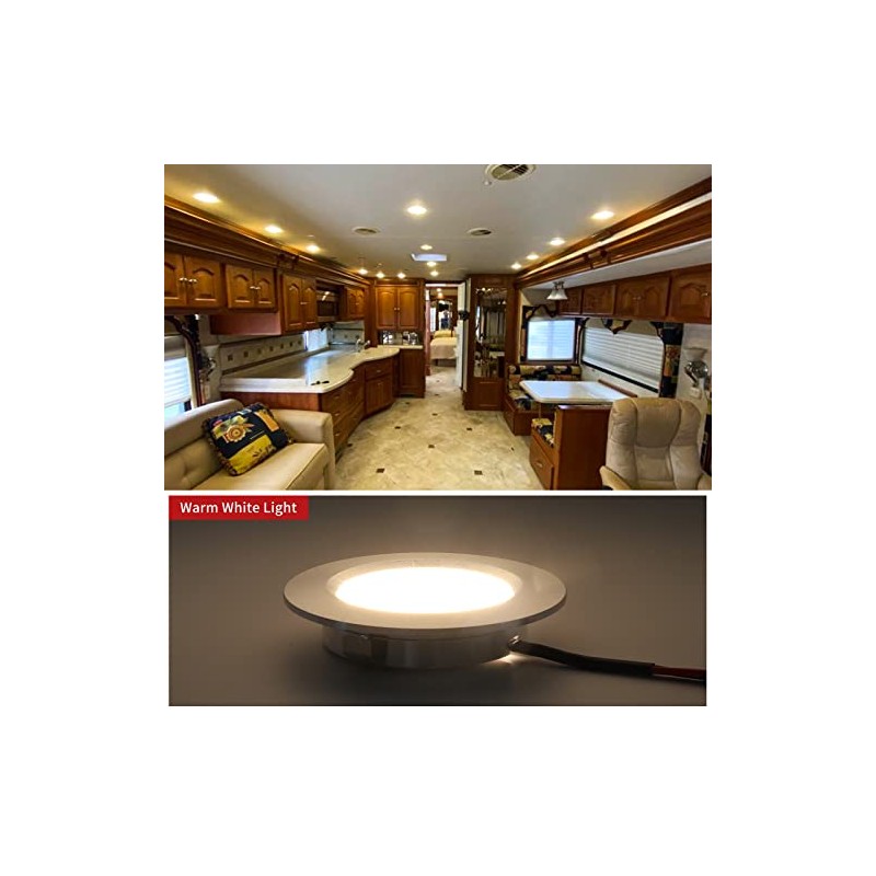 RVZONE 6 Pack RV Boat Recessed Ceiling Light 12 Volt