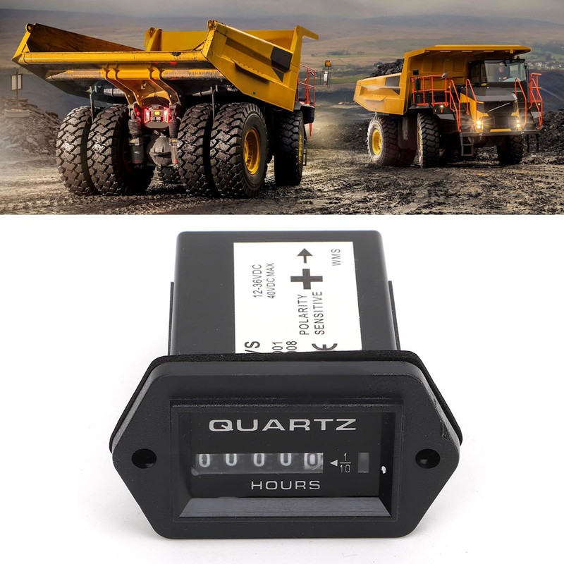 Mechanical Hour Meter DC 12V to 36V Truck Tractor Outboard