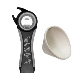 homiez Set of 2 Multi Opener Set - FOR5 5-in-1 Multi Opener + Drehfix - Bottle Opener for Seniors, Jar Opener, Lid Opener for Left and Right Hands, Screw Cap Opener Aid Weak Hands Arthritis