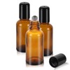 RAMFIYN 3 Pack Amber Roller Bottles for Oils 30ml Refillable