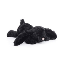 Apricot Lamb Black Sleeping Rabbit Plushies Stuffed Animals for Kids, Soft Cute Plush Toys for Baby Girl and Boy, Fluffy Black Bunny 12.5 Inches