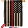 Thin Red Line Burlap House Flags 2 pcs Pack First