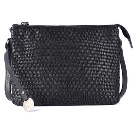 VILENCA HOLLAND Genuine Leather Crossbody Sling Bags for Women, Bags for Women Trendy Casual Office Bag with Adjustable Strap (VL-513-BLACK)